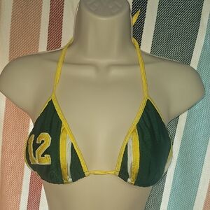 Green & Yellow Triangle Bikini Top - Women's Intimates